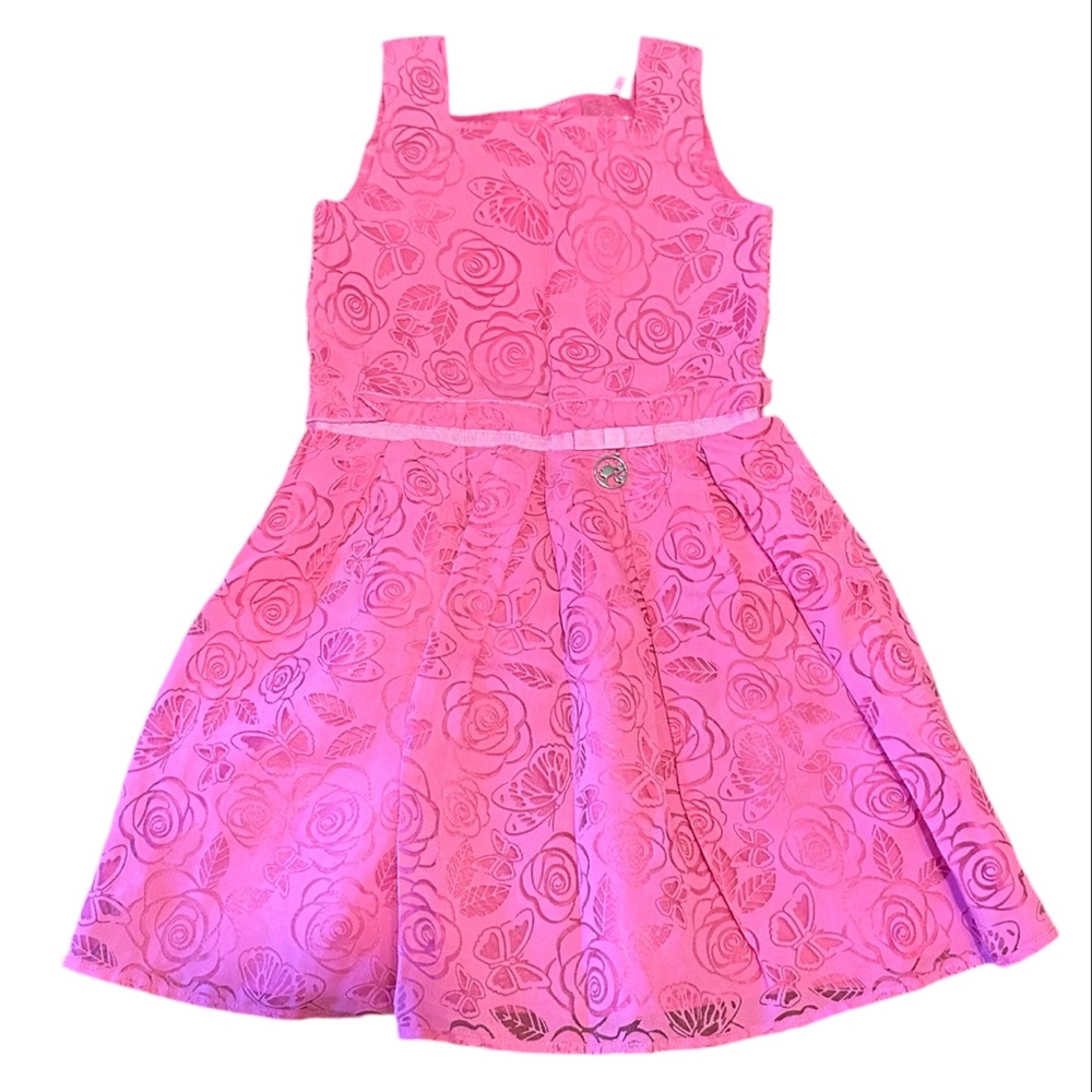 Girls Pink Floral Barbie Dress